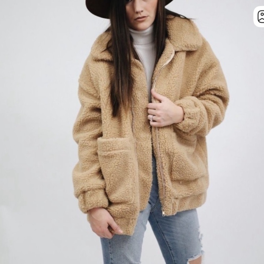 Show Me Your Mumu Cordelia Fleece Teddy Jacket Butterscotch